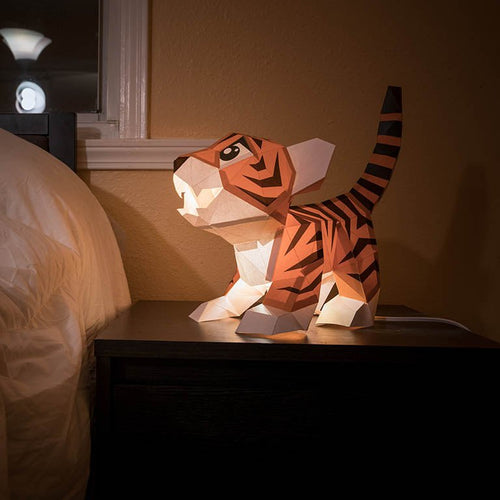 Baby Tiger 3D Paper Model, Lamp - PAPERCRAFT WORLD